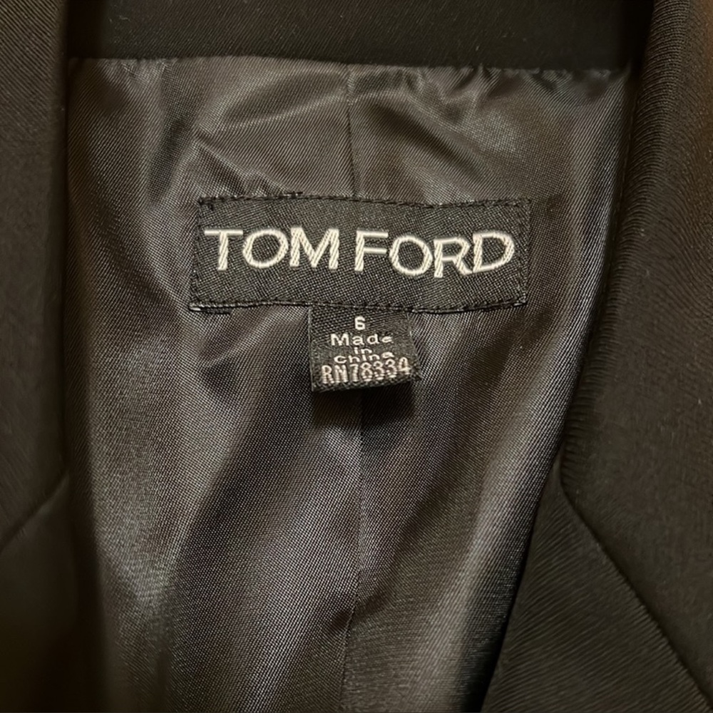 TOM FORD Black Tailored Single Button Closure Blazer / Tuxedo Style Jacket - Picture 4 of 8